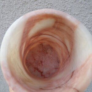 banded calcite / onyx tumbler cup or candle holder